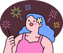 پیش‌نمایش فایل girl-enjoying-fireworks-11982372 از پک تابستان