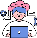 پیش‌نمایش فایل boy-working-on-laptop-while-managing-brain-11970606 از پک سیستم هوش مصنوعی