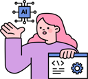 پیش‌نمایش فایل girl-showing-ai-coding-11970605 از پک سیستم هوش مصنوعی