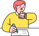 پیش‌نمایش فایل boy-showing-time-in-exam-hall-11982068 از پک آزمون مدرسه