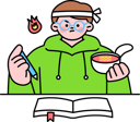 پیش‌نمایش فایل boy-taking-soup-while-doing-study-11982055 از پک آزمون مدرسه