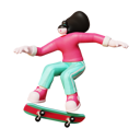 پیش‌نمایش فایل girl-riding-skateboard-5616455 از پک بدن‌های زنانه نامتناسب کتی