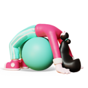پیش‌نمایش فایل woman-exercising-on-gym-ball-5616338 از پک بدن‌های زنانه نامتناسب کتی