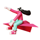 پیش‌نمایش فایل woman-flying-on-paper-plane-5616453 از پک بدن‌های زنانه نامتناسب کتی