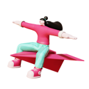 پیش‌نمایش فایل woman-flying-on-paper-plane-5616454 از پک بدن‌های زنانه نامتناسب کتی