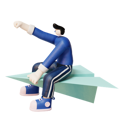 پیش‌نمایش فایل man-flying-on-paper-plane-5702417 از پک بدن‌های نامتناسب مردانه توت