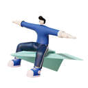 پیش‌نمایش فایل man-flying-on-paper-plane-5702418 از پک بدن‌های نامتناسب مردانه توت