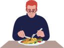 پیش‌نمایش فایل young-man-enjoying-seafood-4127846 از پک مردم در حال غذا خوردن