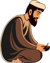 پیش‌نمایش فایل muslim-man-holding-bowl-with-spoon-8589315 از پک شخصیت مردم مسلمان
