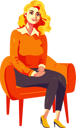 پیش‌نمایش فایل beautiful-female-sitting-on-sofa-8623360 از پک شخصیت‌های زنان جوان.
