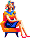 پیش‌نمایش فایل beautiful-woman-sitting-on-sofa-8623362 از پک شخصیت‌های زنان جوان.