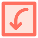 پیش‌نمایش فایل curved-left-down-arrow-1758944 از پک پیکان