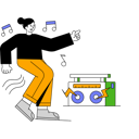پیش‌نمایش فایل girl-dancing-on-music-8450628 از پک پیکانتو