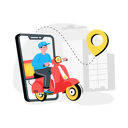 پیش‌نمایش فایل delivery-boy-riding-scooter-at-delivery-location-9277052 از پک تحویل غذا