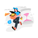 پیش‌نمایش فایل delivery-girl-having-delivery-deadline-9277049 از پک تحویل غذا