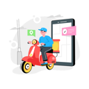 پیش‌نمایش فایل delivery-man-riding-scooter-9277070 از پک تحویل غذا