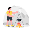 پیش‌نمایش فایل boy-making-camping-food-9276821 از پک کمپینگ