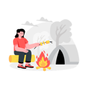 پیش‌نمایش فایل girl-cooking-marshmallows-on-campfire-9276843 از پک کمپینگ