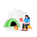 پیش‌نمایش فایل girl-drinking-coffee-at-camping-site-9276833 از پک کمپینگ