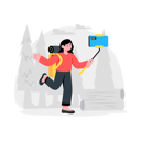 پیش‌نمایش فایل girl-taking-selfie-while-camping-9276829 از پک کمپینگ