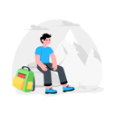 پیش‌نمایش فایل hiker-resting-on-rock-while-hiking-9276832 از پک کمپینگ