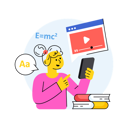 پیش‌نمایش فایل student-is-watching-study-tutorials-on-mobile-9882689 از پک مطالعه، مجموعه ۰۲