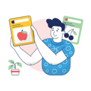 پیش‌نمایش فایل boy-is-buying-vegetables-from-grocery-app-10186440 از پک تجارت الکترونیک، مجموعه ۰۲