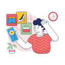پیش‌نمایش فایل girl-is-doing-online-shopping-on-mobile-10186396 از پک تجارت الکترونیک، مجموعه ۰۱