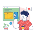 پیش‌نمایش فایل girl-is-giving-online-order-10186386 از پک تجارت الکترونیک، مجموعه ۰۱