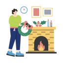 پیش‌نمایش فایل decorating-fireplace-10397309 از پک کریسمس
