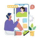 پیش‌نمایش فایل agent-is-responding-to-customers-queries-10397431 از پک پشتیبانی مشتریان