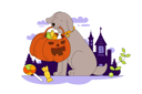 پیش‌نمایش فایل dog-with-gift-basket-10049039 از پک هالووین