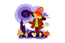 پیش‌نمایش فایل girl-with-magic-wand-10049041 از پک هالووین