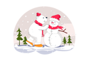 پیش‌نمایش فایل bear-standing-with-snowman-4604214 از پک کریسمس مبارک