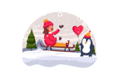 پیش‌نمایش فایل girl-sliding-using-sleigh-4604215 از پک کریسمس مبارک