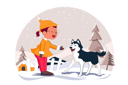 پیش‌نمایش فایل little-girl-standing-with-dog-4604222 از پک کریسمس مبارک