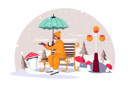 پیش‌نمایش فایل man-holding-umbrella-while-sitting-on-bench-4604226 از پک کریسمس مبارک