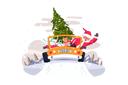 پیش‌نمایش فایل santa-bringing-christmas-tree-and-gifts-4604227 از پک کریسمس مبارک
