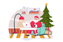 پیش‌نمایش فایل santa-claus-sending-online-gifts-on-laptop-4604224 از پک کریسمس مبارک