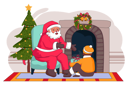 پیش‌نمایش فایل santa-giving-christmas-gift-to-kid-4604228 از پک کریسمس مبارک