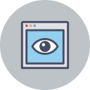 پیش‌نمایش فایل retina-50 از پک مجموعه آیکون خط تخت رایگان انحصاری طراح