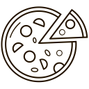 پیش‌نمایش فایل pizza-250 از پک آیکون های تابستان