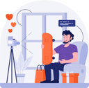 پیش‌نمایش فایل man-selling-his-preloved-stuff-on-live-shopping-11487046 از پک خرید زنده