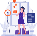 پیش‌نمایش فایل saleswoman-promote-product-on-live-shopping-11487048 از پک خرید زنده