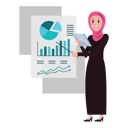 پیش‌نمایش فایل arab-business-woman-presentation-with-data-screen-7211062 از پک زن عرب کسب‌وکار
