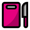 پیش‌نمایش فایل chopping-board-and-knife-1425147 از پک تجهیزات آشپزخانه