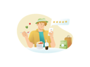 پیش‌نمایش فایل customer-giving-food-review-5648591 از پک غذا و تحویل وعده غذایی