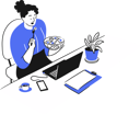 پیش‌نمایش فایل businesswoman-eating-food-in-office-6937226 از پک فعالیت فضای کار