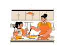 پیش‌نمایش فایل girl-cooking-food-with-mother-7249530 از پک فعالیت‌های خانوادگی