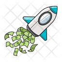 پیش‌نمایش فایل rocket-with-money-booster-8332472 از پک نمودار راکتی رشد فروش